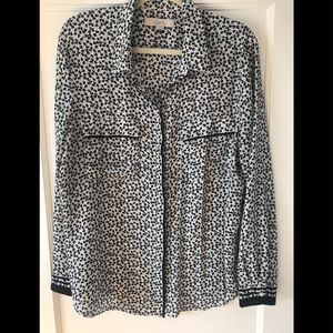 LOFT Floral Button Up Blouse